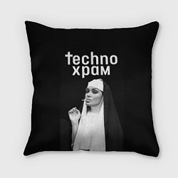 Подушка квадратная Techno храм монашка курит