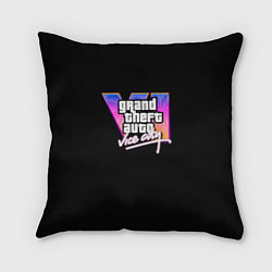 Подушка квадратная Gta 6 vice city logo, цвет: 3D-принт