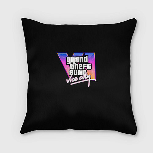 Подушка квадратная Gta 6 vice city logo / 3D-принт – фото 1