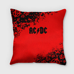 Подушка квадратная AC DC skull rock краски, цвет: 3D-принт