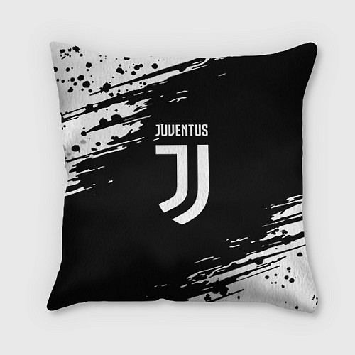 Подушка квадратная Juventus спорт краски / 3D-принт – фото 1