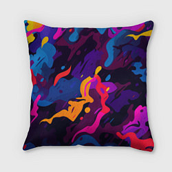 Подушка квадратная Камуфляж из разноцветных красок