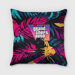 Подушка квадратная GTA 6 logo abstract, цвет: 3D-принт