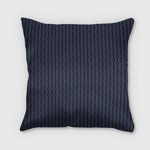 Подушка квадратная Чёрный узор на серо-синем / 3D-принт – фото 1