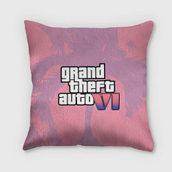 Подушка квадратная GTA 6 pink, цвет: 3D-принт