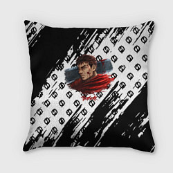 Подушка квадратная Berserk anime black pattern, цвет: 3D-принт