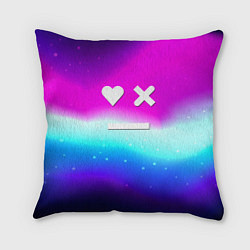 Подушка квадратная Love death robots neon gradient serial