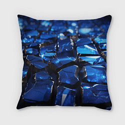 Подушка квадратная Синие яркие кубики, цвет: 3D-принт