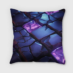 Подушка квадратная Фиолетовые неоновые плиты, цвет: 3D-принт