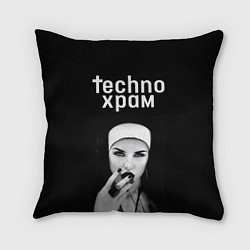 Подушка квадратная Techno храм монашка с перстнем