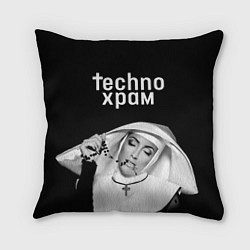 Подушка квадратная Techno храм монашка и четки с крестиком