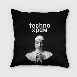 Подушка квадратная Techno храм монашка в молитве