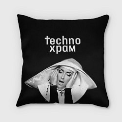 Подушка квадратная Techno храм эмоциональная монашка