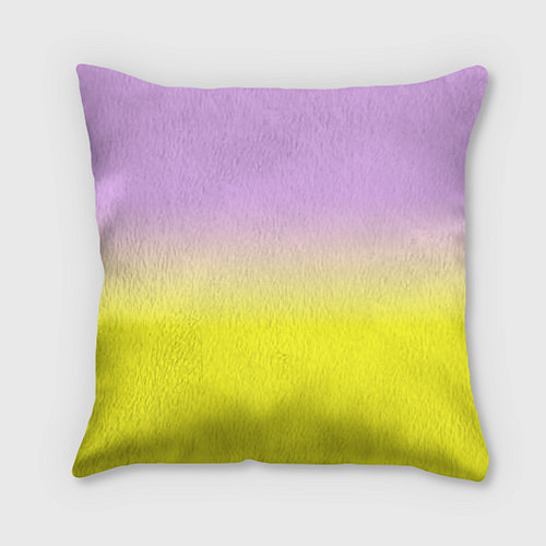 Подушка квадратная Бледно-розовый и ярко-желтый градиент / 3D-принт – фото 1
