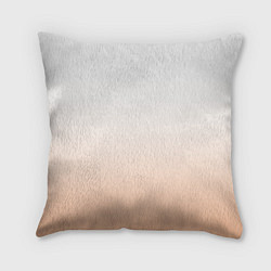 Подушка квадратная Персиково-белый градиент, цвет: 3D-принт