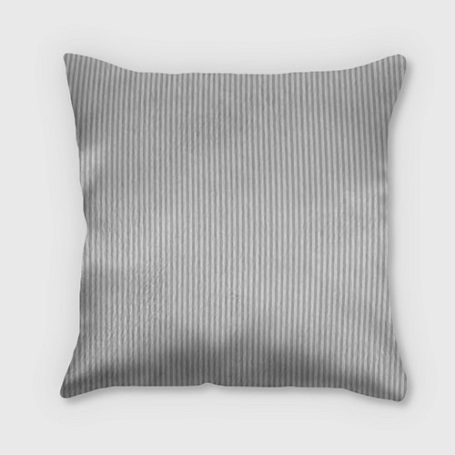 Подушка квадратная Светло-серый полосатый / 3D-принт – фото 1