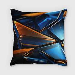 Подушка квадратная Синии стеклянные осколки, цвет: 3D-принт