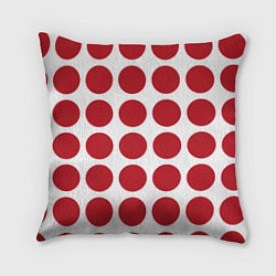 Подушка квадратная Красные круги, цвет: 3D-принт