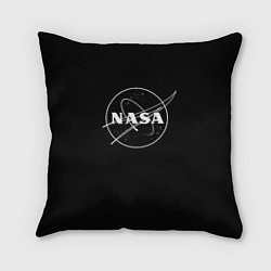 Подушка квадратная NASA белое лого