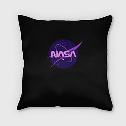 Подушка квадратная NASA neon space, цвет: 3D-принт