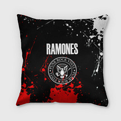 Подушка квадратная Ramones краски метал группа, цвет: 3D-принт