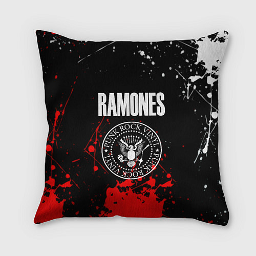Подушка квадратная Ramones краски метал группа / 3D-принт – фото 1