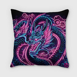 Подушка квадратная Neon Japanese dragon - irezumi