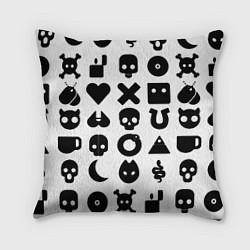 Подушка квадратная Love death robots pattern white, цвет: 3D-принт