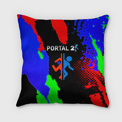 Подушка квадратная Portal 2 краски сочные текстура, цвет: 3D-принт