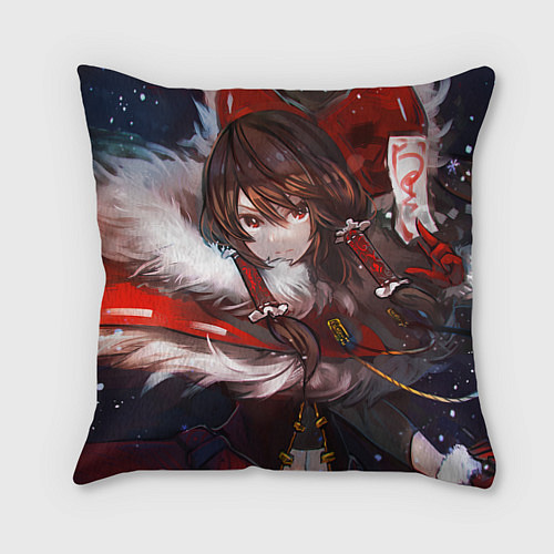 Подушка квадратная Touhou Project Рейму Winter / 3D-принт – фото 1
