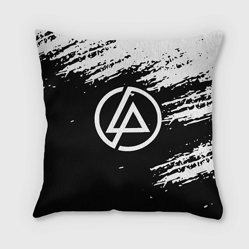 Подушка квадратная Linkin Park - black and white / 3D-принт – фото 1