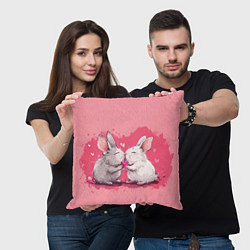 Подушка квадратная Милые влюбленные кролики, цвет: 3D-принт — фото 2