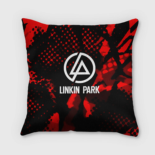 Подушка квадратная Linkin park краски текстуры / 3D-принт – фото 1
