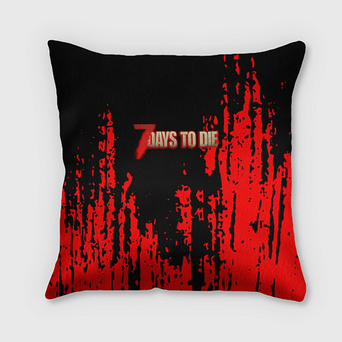 Подушка квадратная 7 Days to Die краски абстрактные / 3D-принт – фото 1