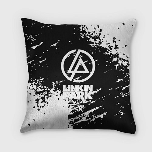 Подушка квадратная Linkin park logo краски текстура / 3D-принт – фото 1