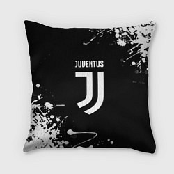 Подушка квадратная Juventus краски белые, цвет: 3D-принт