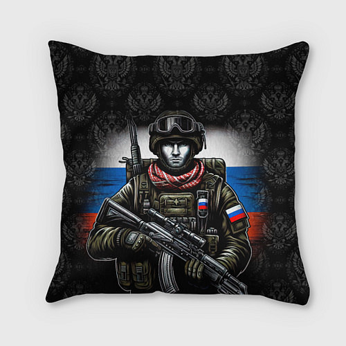 Подушка квадратная Солдат России / 3D-принт – фото 1