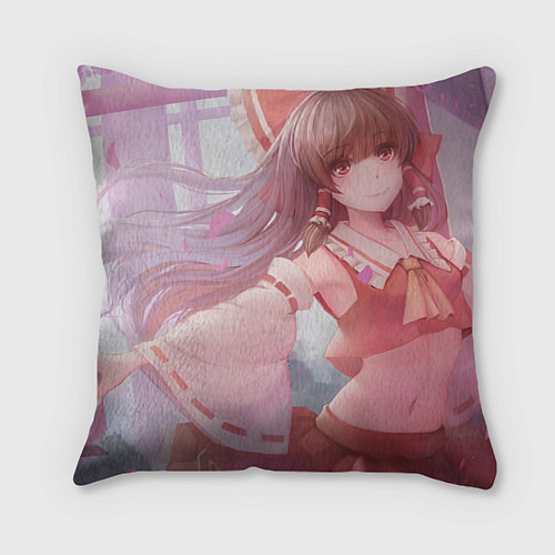 Подушка квадратная Touhou Project Рейму улыбка / 3D-принт – фото 1