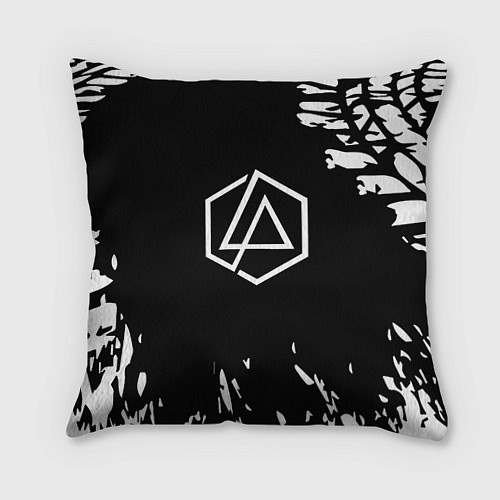 Подушка квадратная Linkin park краски текстура рок / 3D-принт – фото 1
