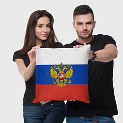 Подушка квадратная Флаг России с гербом, цвет: 3D-принт — фото 2