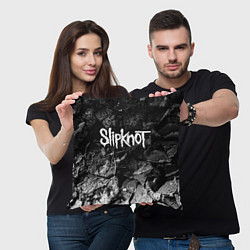 Подушка квадратная Slipknot black graphite, цвет: 3D-принт — фото 2