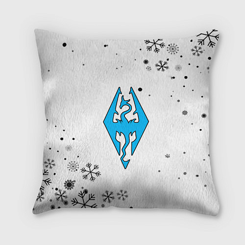 Подушка квадратная Skyrim logo winter / 3D-принт – фото 1