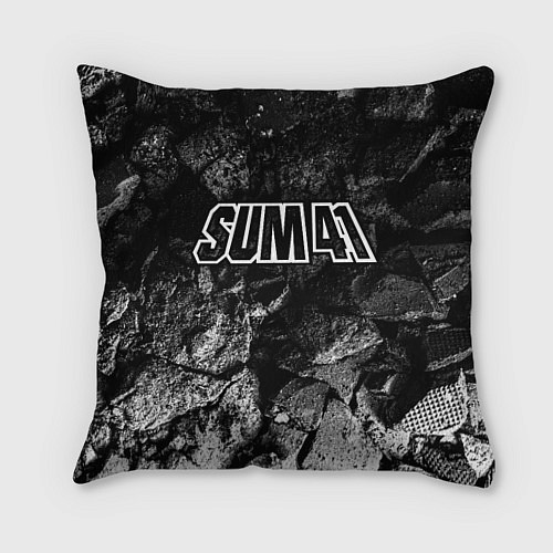 Подушка квадратная Sum41 black graphite / 3D-принт – фото 1