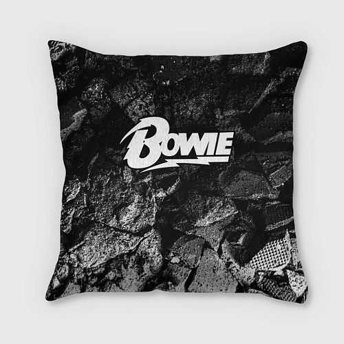 Подушка квадратная David Bowie black graphite / 3D-принт – фото 1