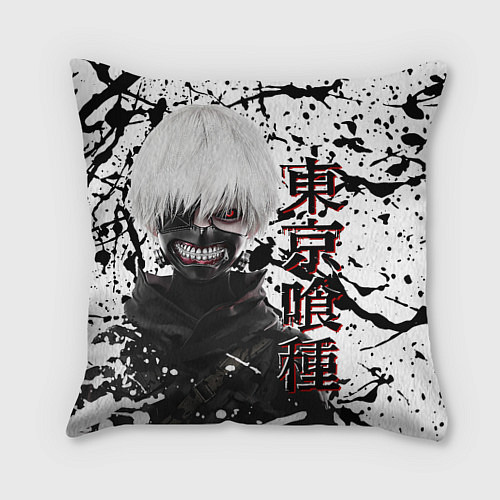 Подушка квадратная Kaneki Ken - Токийский Гуль / 3D-принт – фото 1