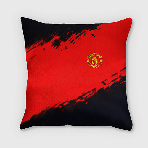 Подушка квадратная Manchester United colors sport / 3D-принт – фото 1