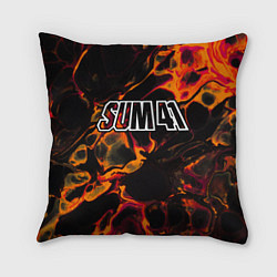 Подушка квадратная Sum41 red lava, цвет: 3D-принт