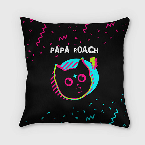 Подушка квадратная Papa Roach - rock star cat / 3D-принт – фото 1