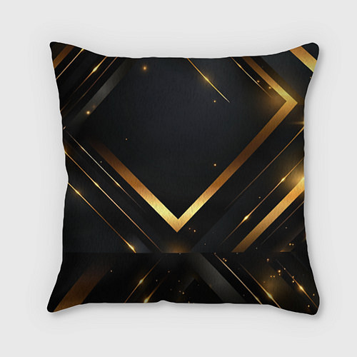 Подушка квадратная Gold luxury black abstract / 3D-принт – фото 1