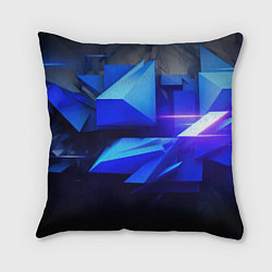 Подушка квадратная Black blue background abstract, цвет: 3D-принт